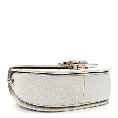 Chanel Metallic Caviar Small Coco Curve Messenger Flap Silver 4 of 14