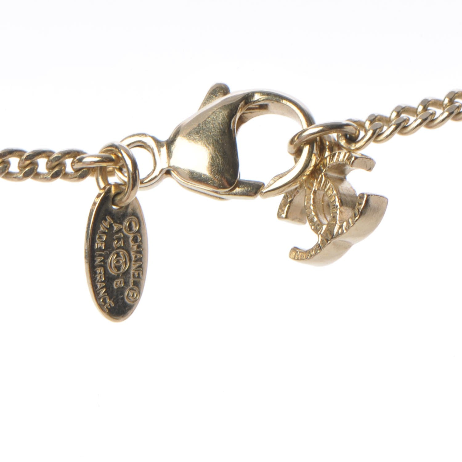 Chanel Pearl CC Drop Necklace Gold Black 5 of 5