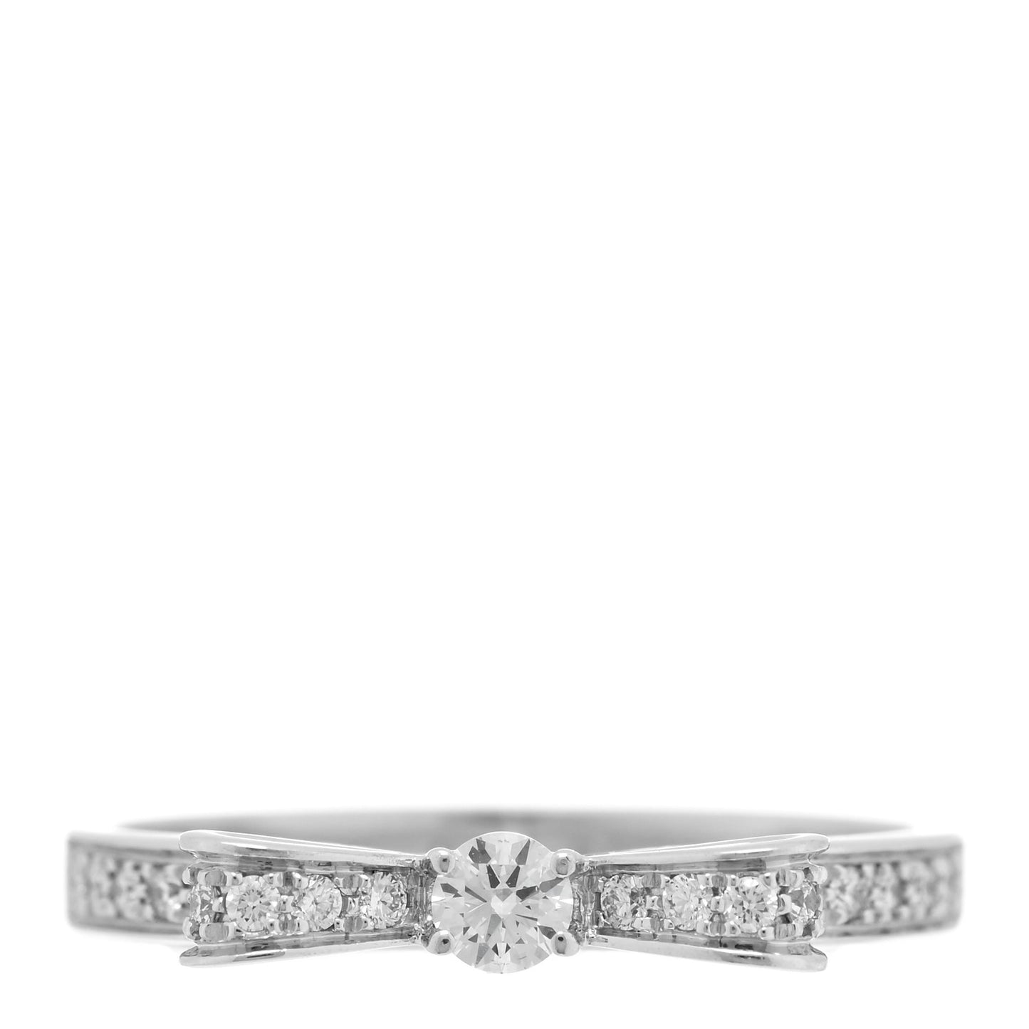 18K White Gold Diamond Ruban Ring 54 7
