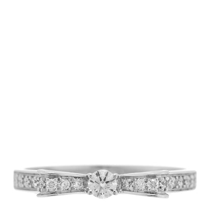 Chanel 18K White Gold Diamond Ruban Ring 54 7 1 of 4