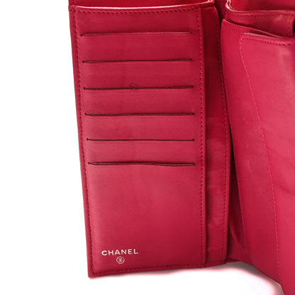 Chanel Lambskin Quilted Large Gusset Flap Wallet Fuchsia 7 of 14