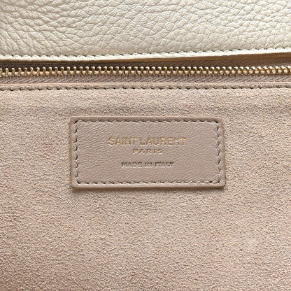 Saint Laurent Grained Deerskin Bea Tote Blanc Vintage 6 of 10