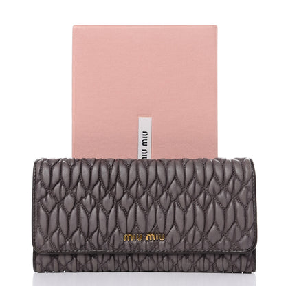 Miu Miu Nappa Matelasse Flap Wallet Argilla 12 of 12