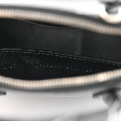 Balenciaga Calfskin Logo Print XXS Ville Top Handle Bag Black White 8 of 9