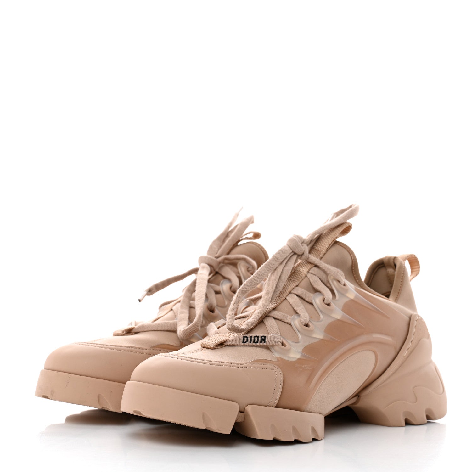 Christian Dior Neoprene Rubber Womens D-Connect Sneakers 37 Nude 3 of 8