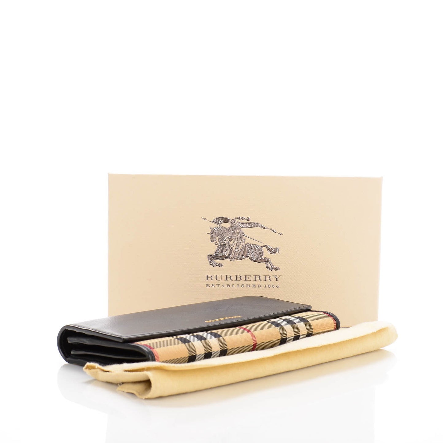 Calfskin Horseferry Check Porter Continental Wallet Black