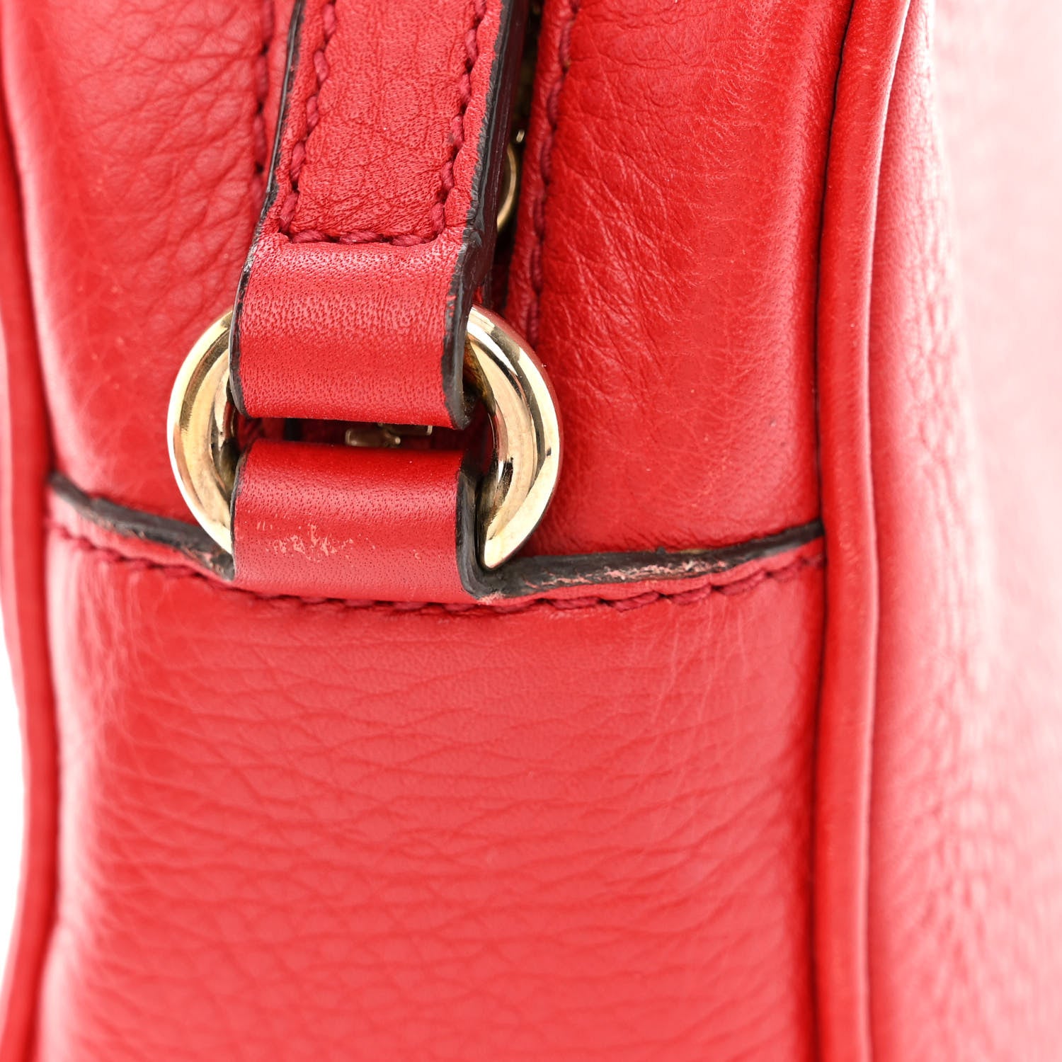 Gucci Pebbled Calfskin Small Soho Disco Bag Tabasco Red 12 of 13