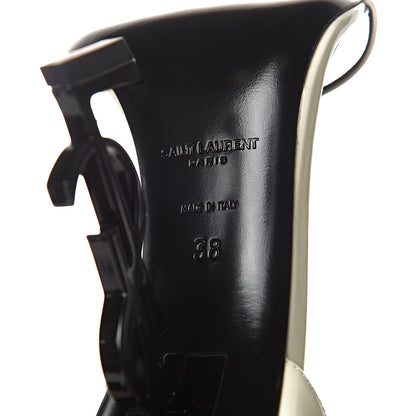 Saint Laurent Patent Calfskin Opyum Sandals 38 Neutro 7 of 9