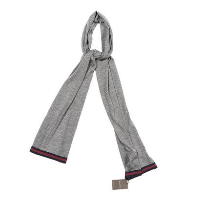 Gucci Wool Tricot Web Scarf Graphite 1 of 3