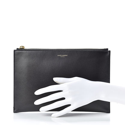 Saint Laurent Calfskin Mini Tablet Holder Black 2 of 7
