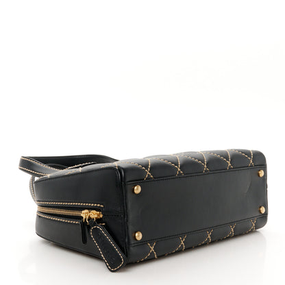 Chanel Calfskin Wild Stitch Top Handle Bag Black 5 of 12