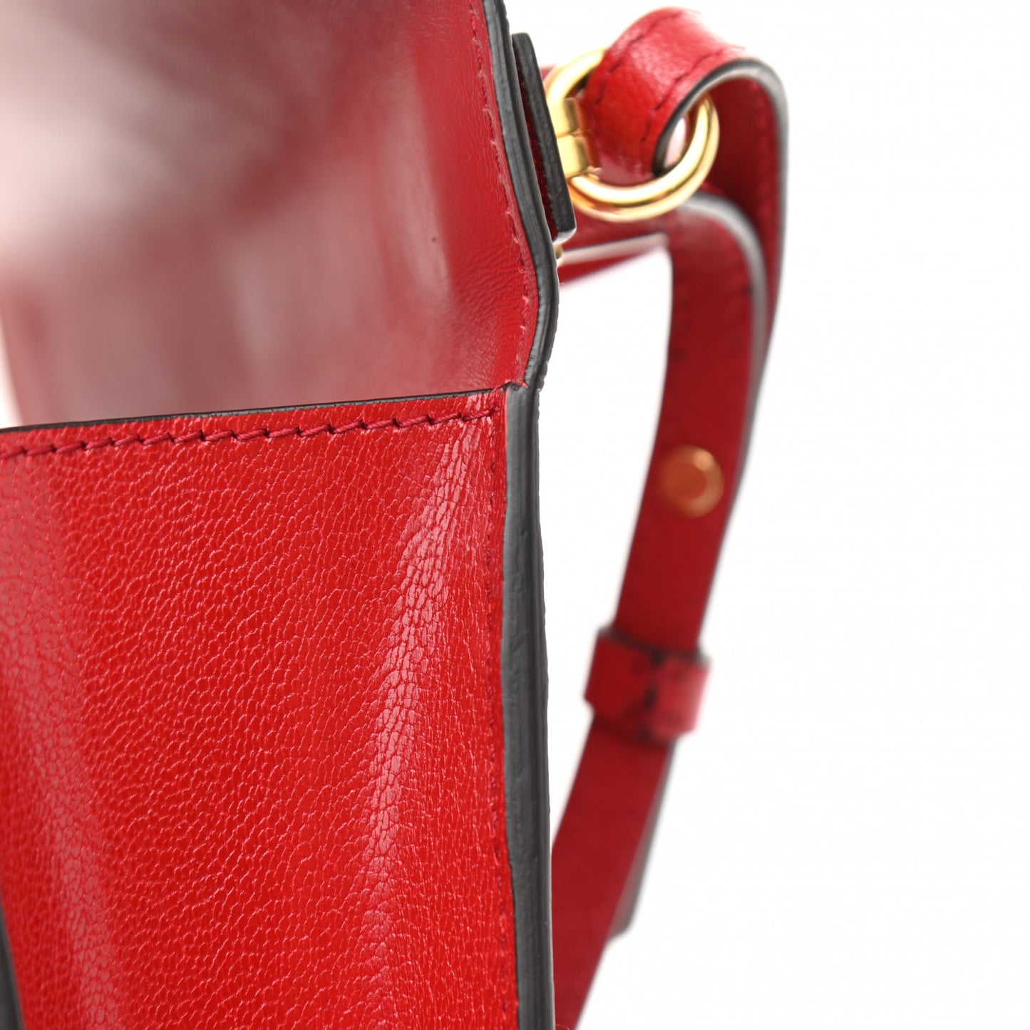 Goatskin Quilted GV3 Strap Wallet Vermillon