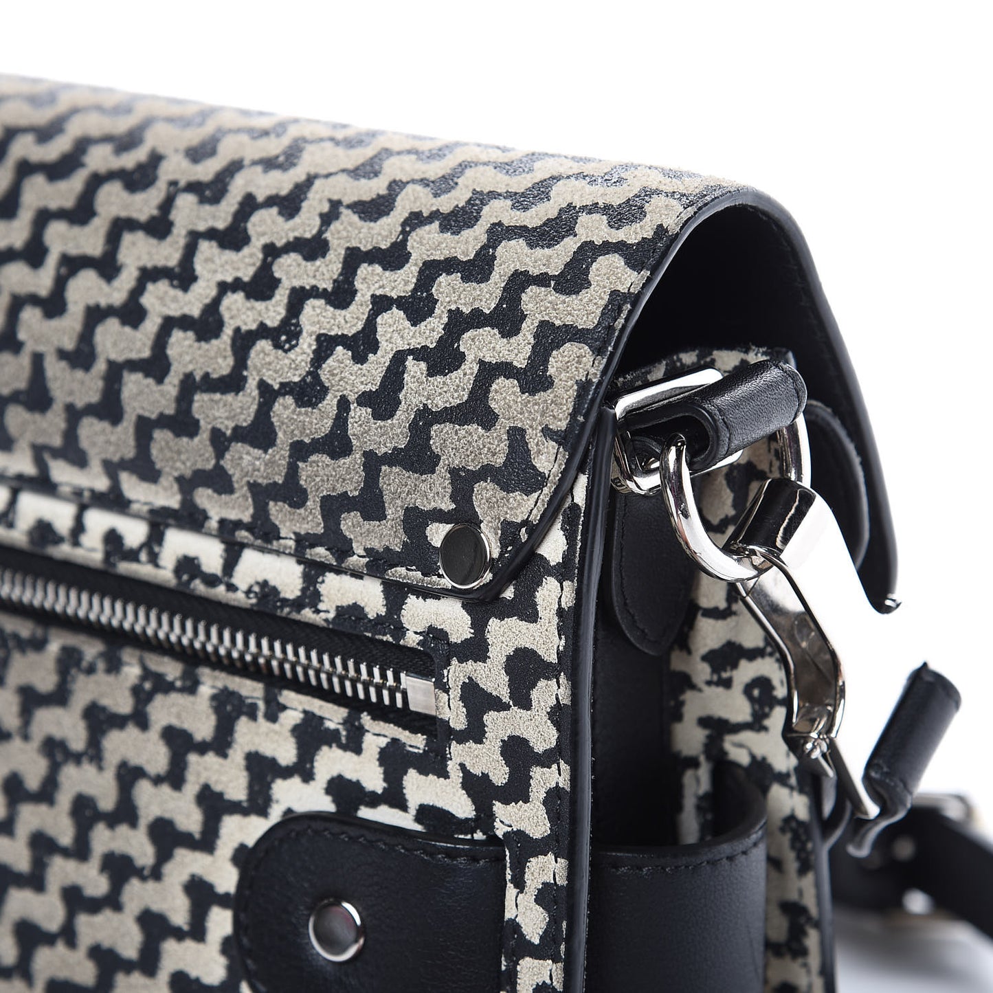 Suede Tweed Print Mini PS11 Classic Shoulder Bag Off White