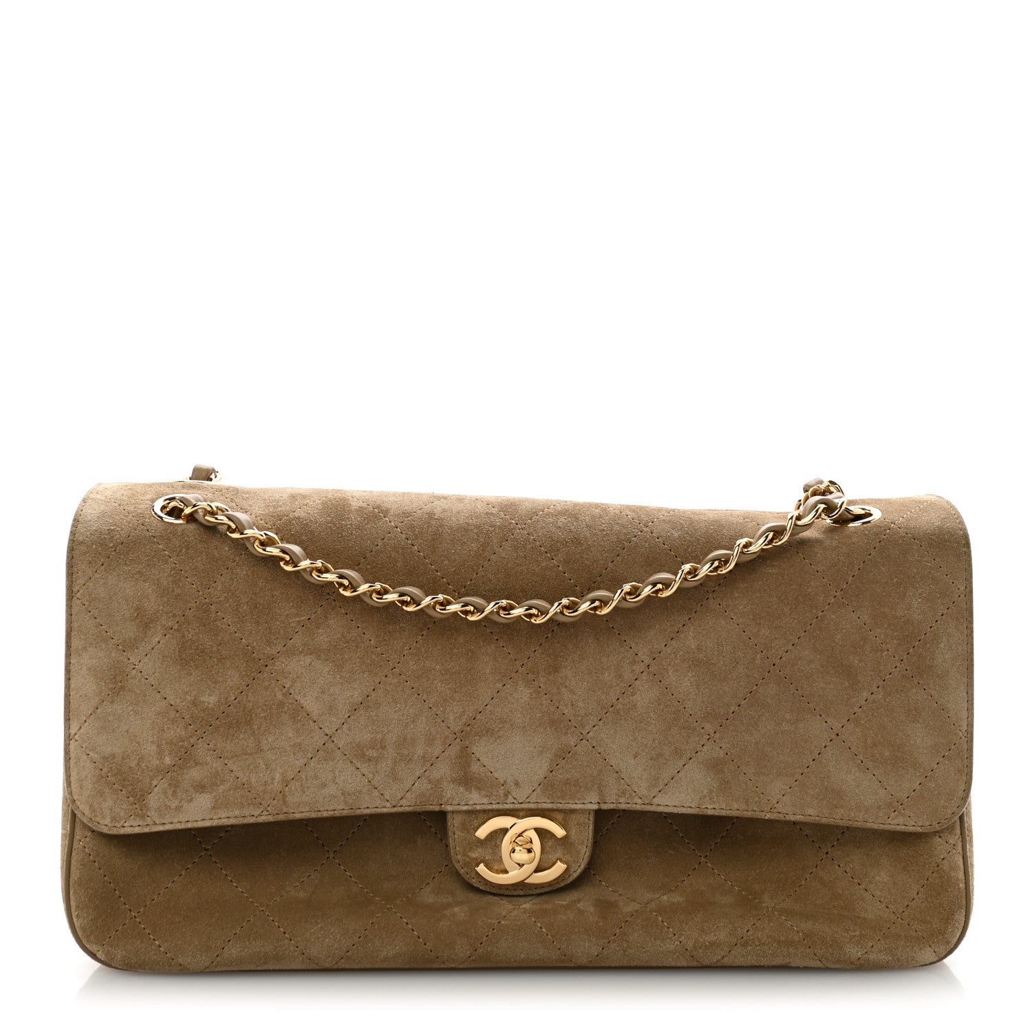 Chanel Suede Calfskin Small Souplissimo Maxi Flap Dark Beige 1 of 10