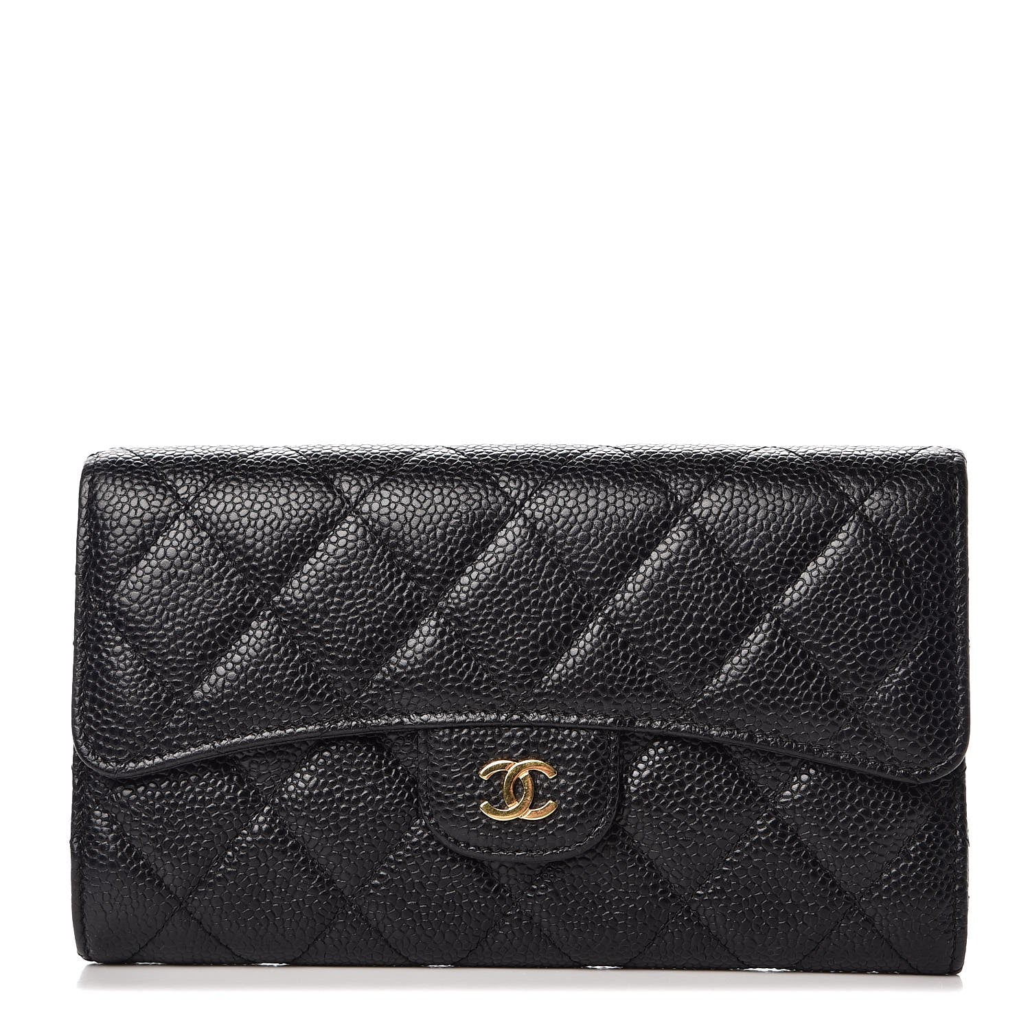 Chanel Caviar Quilted Large Flap Wallet Black 1 of 13