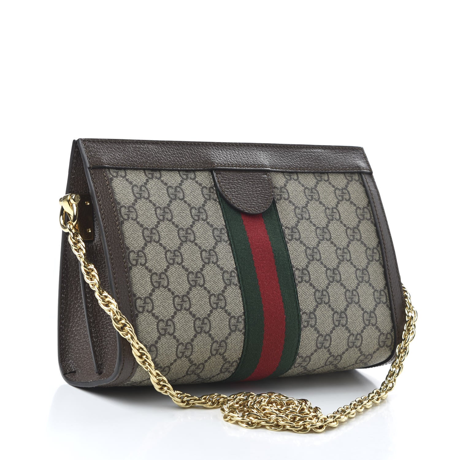 Gucci GG Supreme Monogram Web Small Ophidia Chain Shoulder Bag Brown 3 of 10