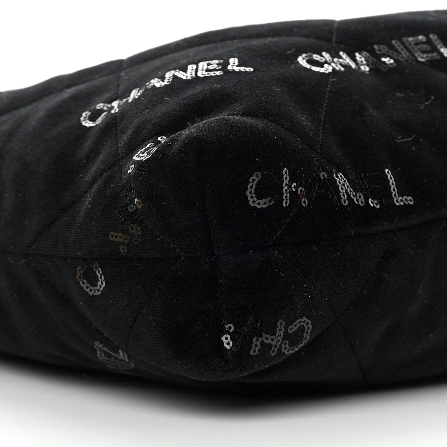 Chanel Velvet Sequin Quilted Small Chanel 22 Black 10 of 12