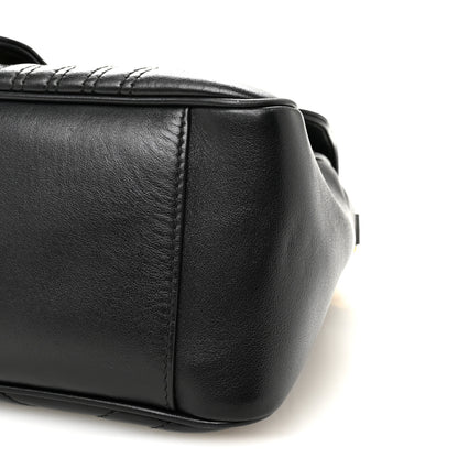 Gucci Calfskin Matelasse Small GG Marmont Top Handle Shoulder Bag Black 10 of 10