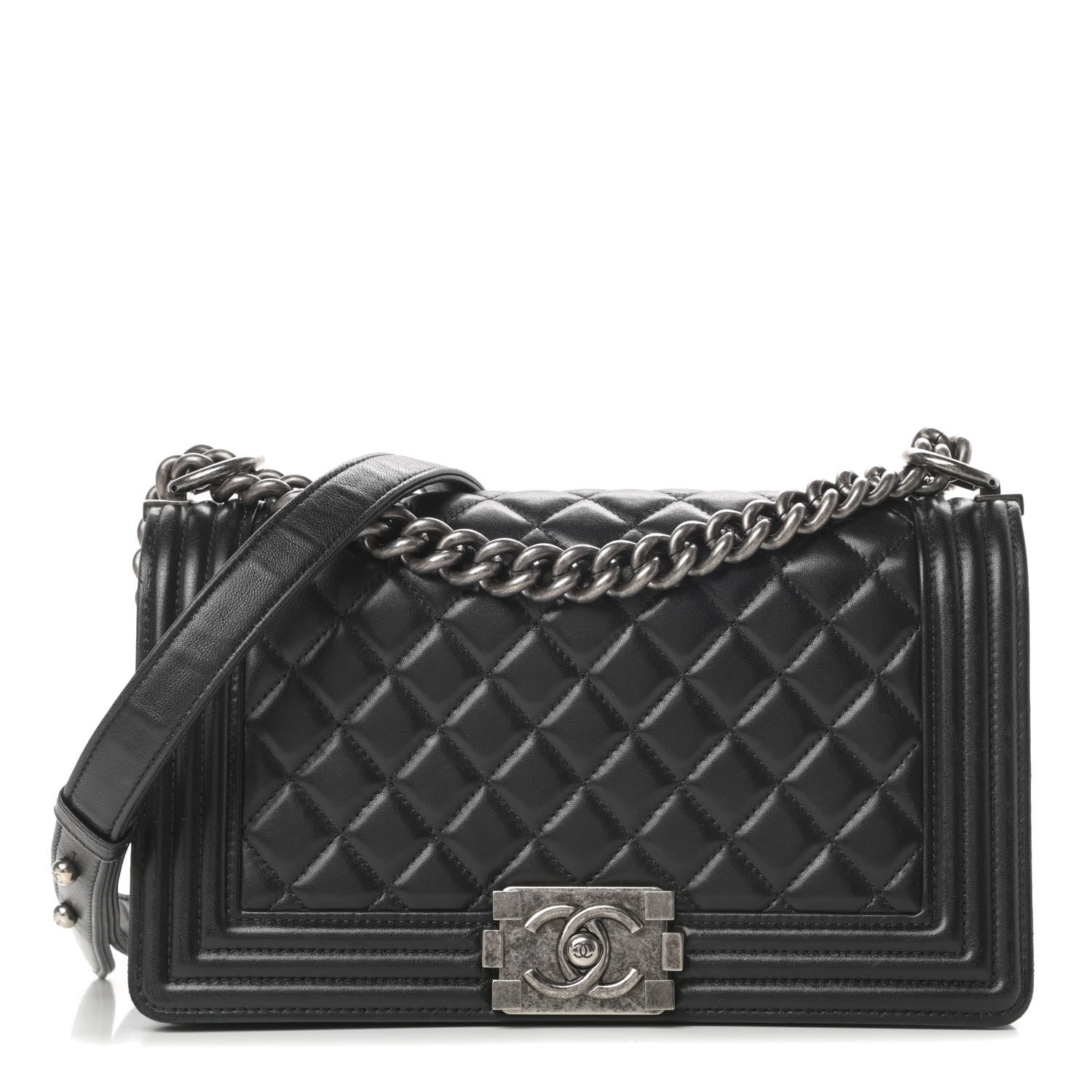 Chanel Lambskin Quilted Medium Boy Flap Black 1 of 19