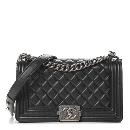 Chanel Lambskin Quilted Medium Boy Flap Black 1 of 19
