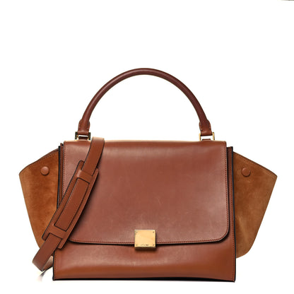 Celine Smooth Calfskin Suede Medium Trapeze Tan 1 of 9