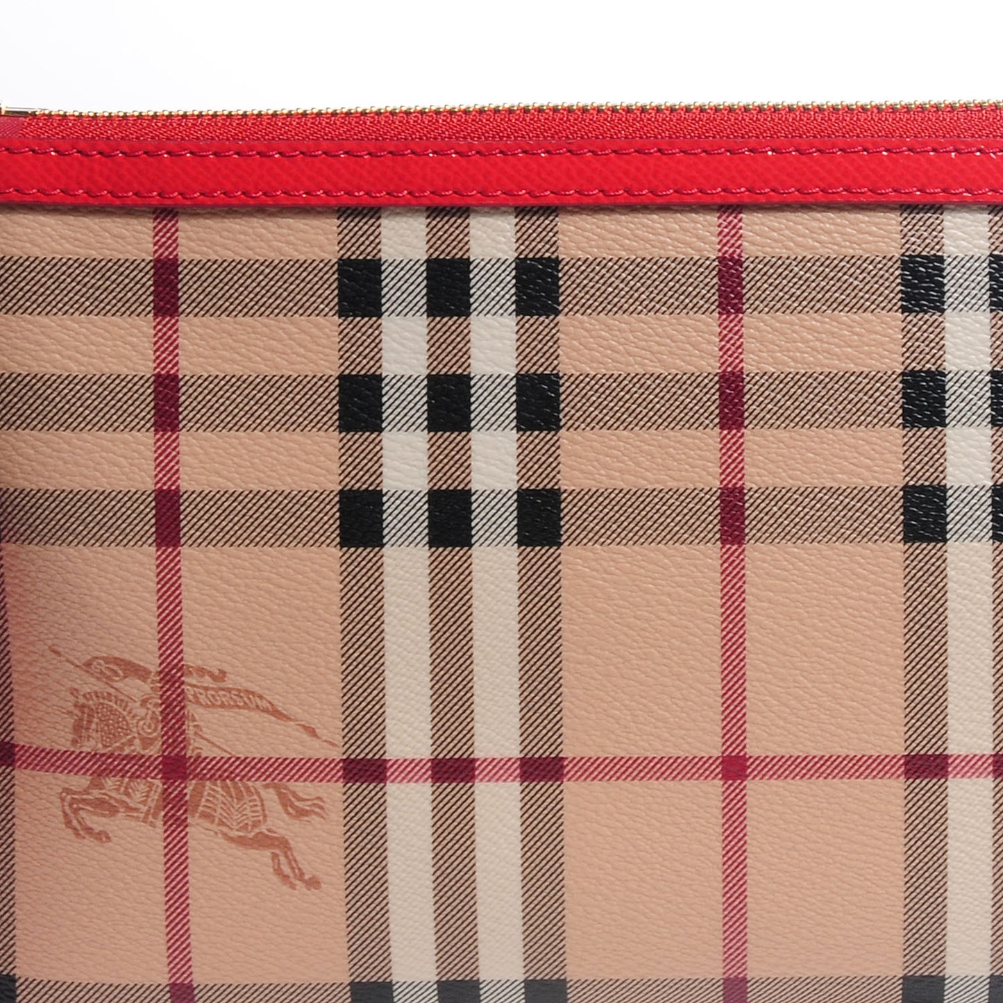 Haymarket Check Small Peyton Crossbody Clutch Bag Coral Red