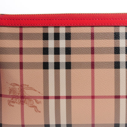 Burberry Haymarket Check Small Peyton Crossbody Clutch Bag Coral Red 11 of 14