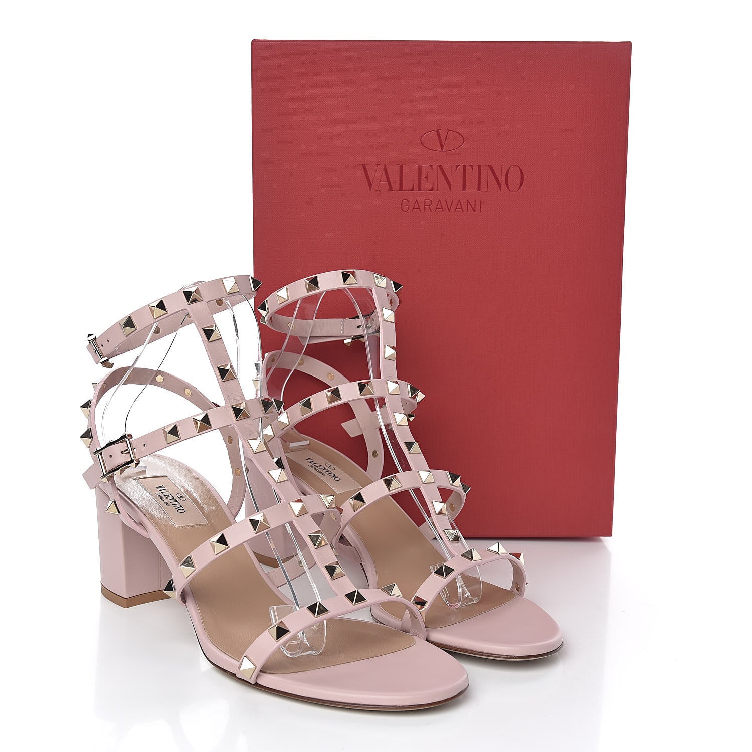 Valentino Garavani Calfskin Rockstud 60mm City Sandals 41 Water Rose 9 of 9