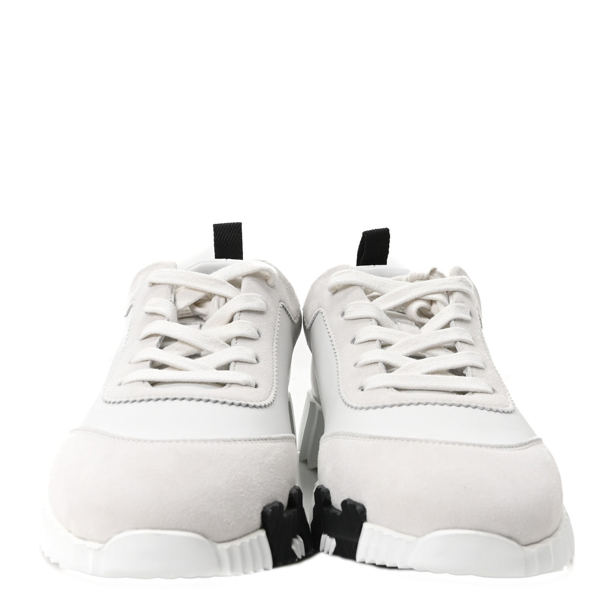 Hermes Sport Goatskin Suede Goatskin Bouncing Sneakers 38.5 White Black 3 of 10