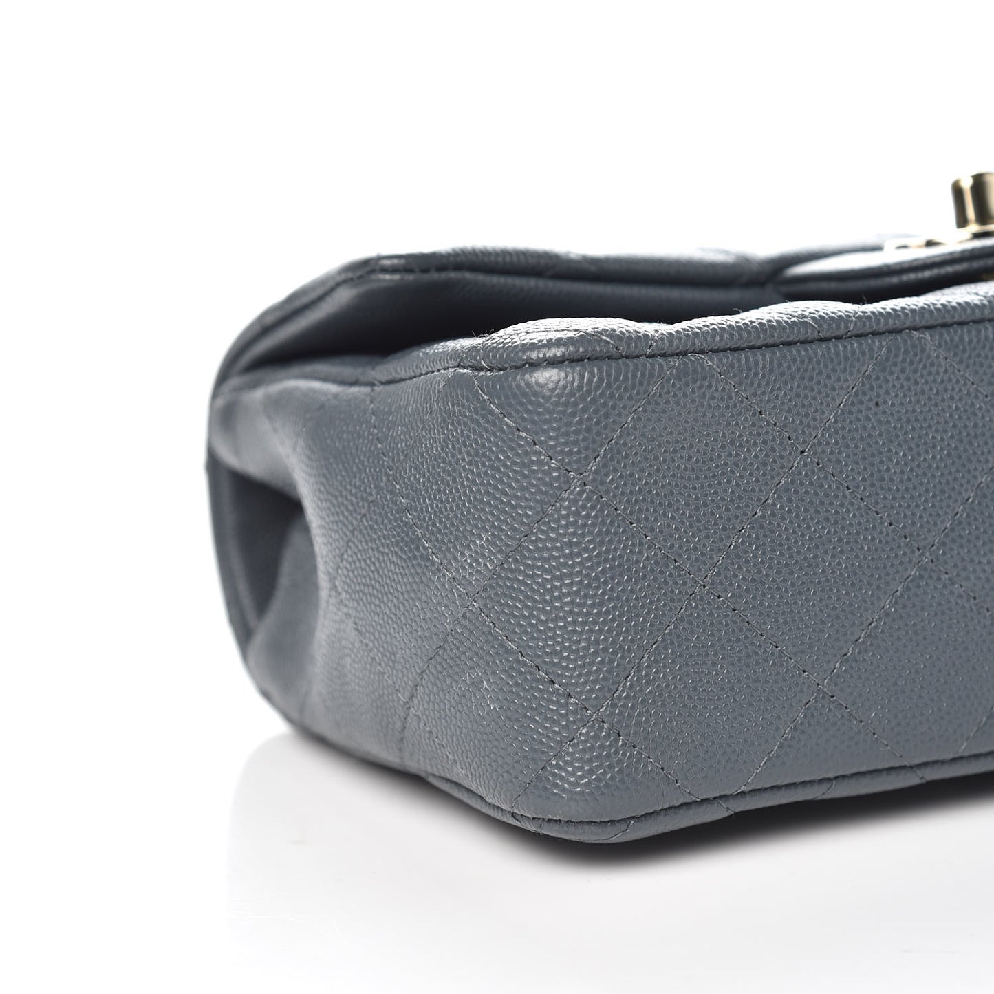 Caviar Quilted Mini Rectangular Flap Dark Grey