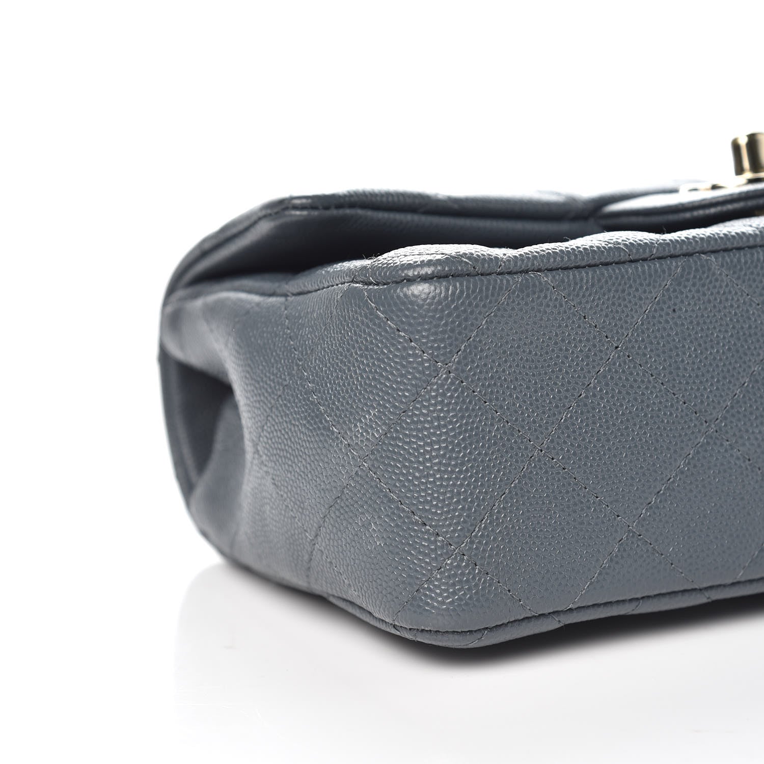 Chanel Caviar Quilted Mini Rectangular Flap Dark Grey 9 of 10