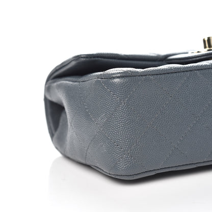 Chanel Caviar Quilted Mini Rectangular Flap Dark Grey 9 of 10