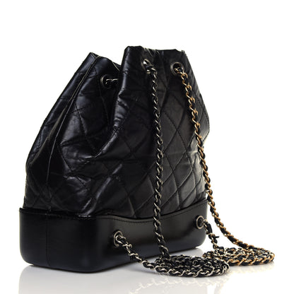 Chanel Aged Calfskin Quilted Small Gabrielle Backpack Black 2 of 4