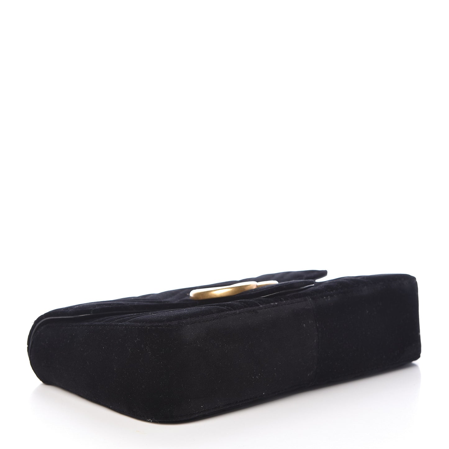 Velvet Matelasse Medium GG Marmont Shoulder Bag Black