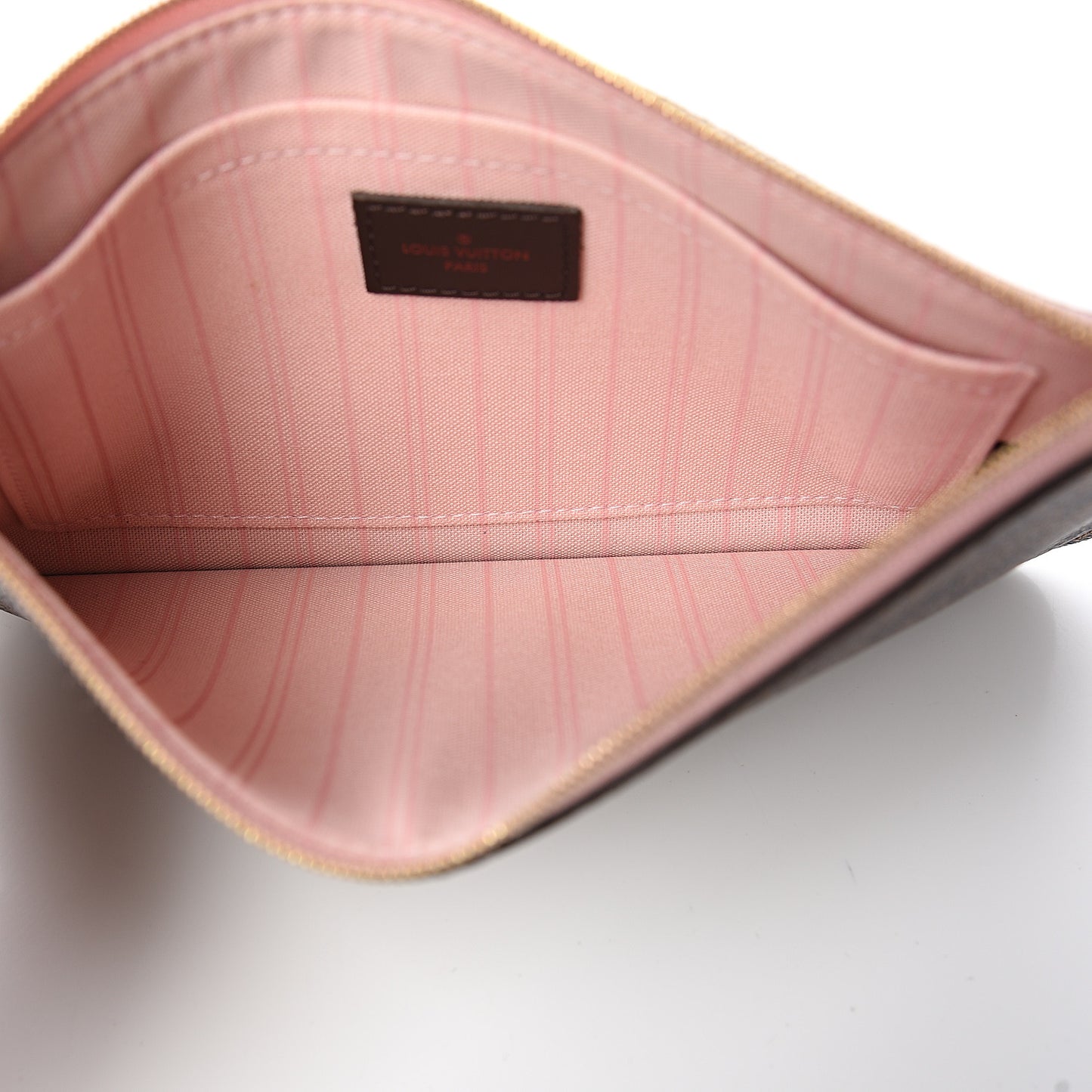 Damier Ebene Neverfull MM GM Pochette Rose Ballerine
