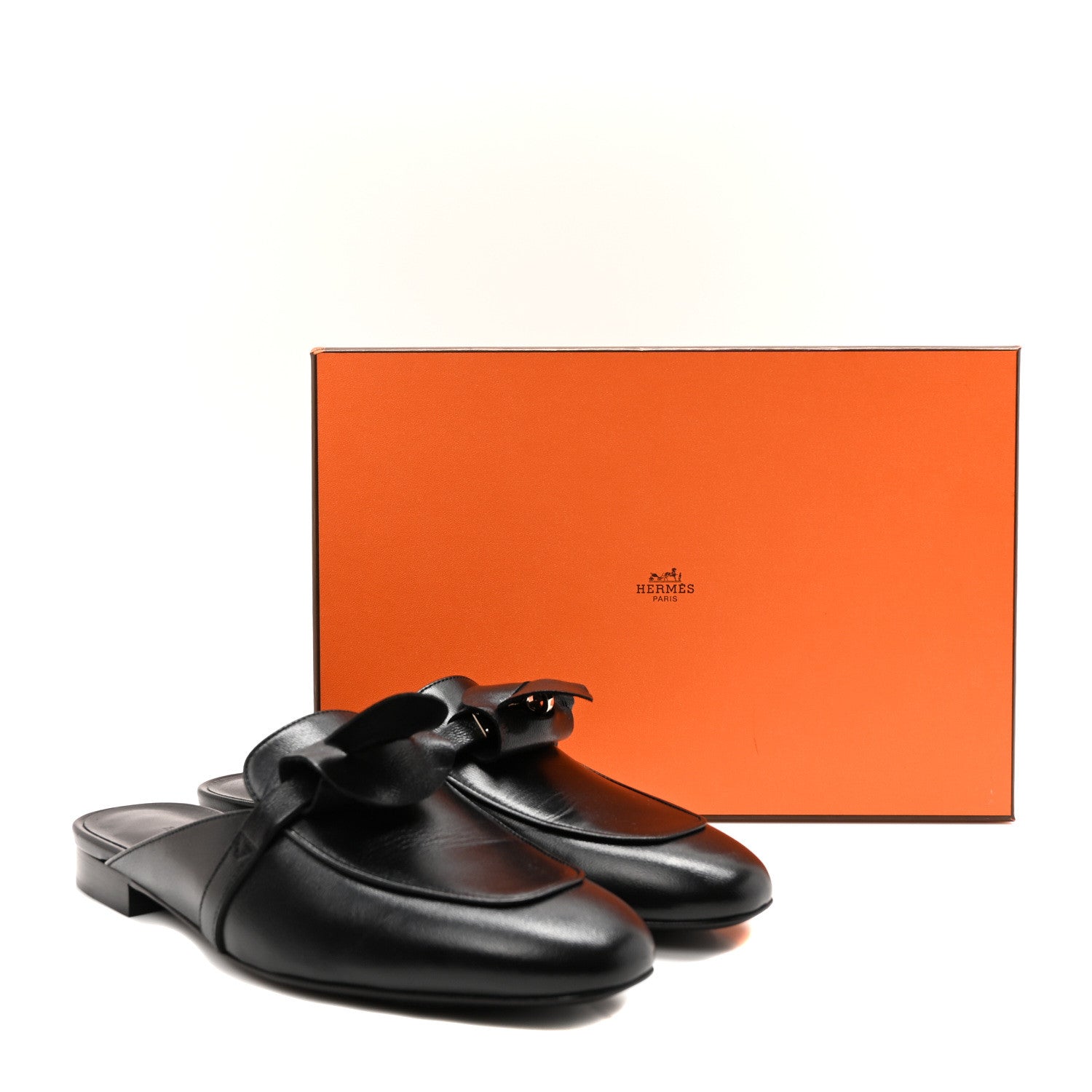 Hermes Goatskin Oz Mules 39 Black 9 of 9