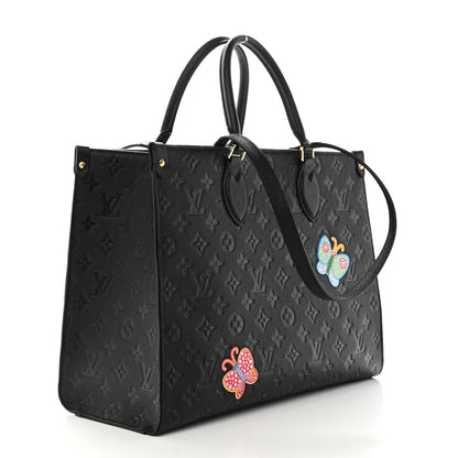 Louis Vuitton LV X YK Empreinte Inlaid Kusama Flowers Onthego MM Black 3 of 10