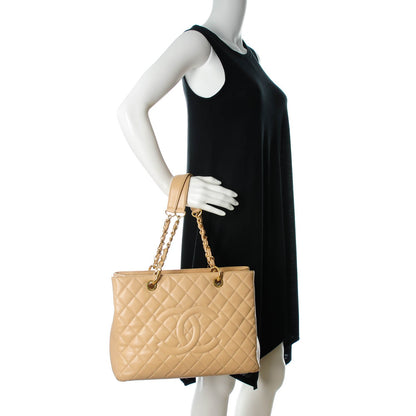 Chanel Caviar Quilted Grand Shopping Tote GST Beige Clair 2 of 7