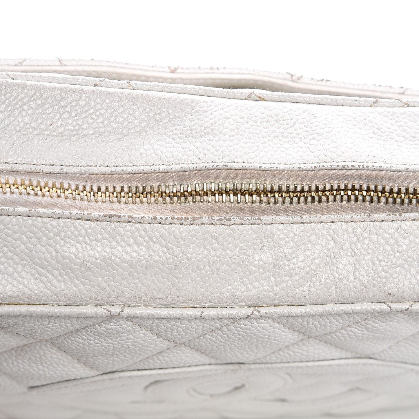 Caviar Quilted Hobo White