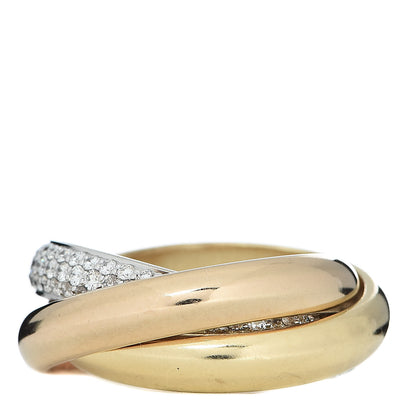 Cartier 18K White Yellow Pink Gold Diamond Classic Trinity Paved Ring 52 6 3 of 7