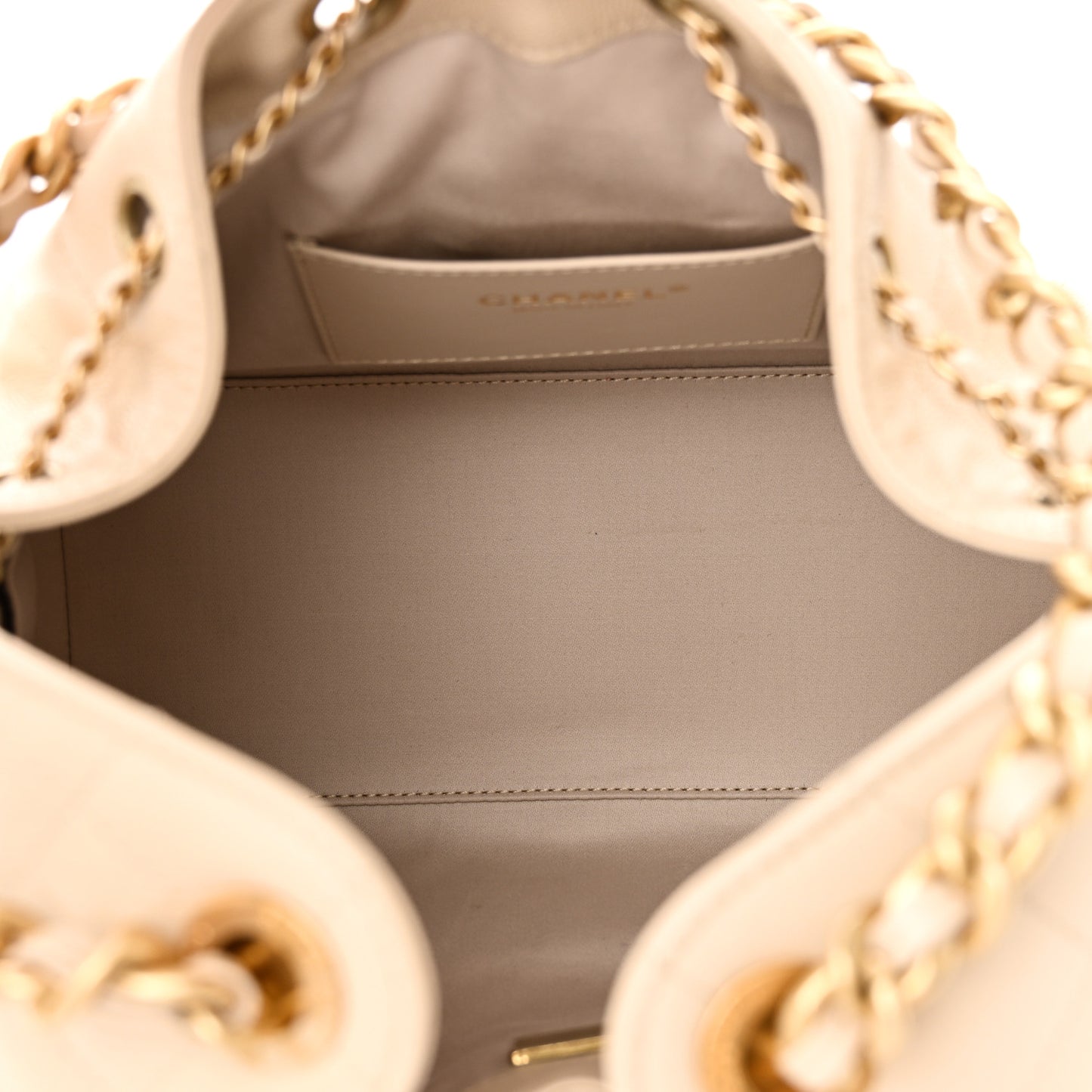 Caviar Quilted Small Chanel 25 Handbag Beige