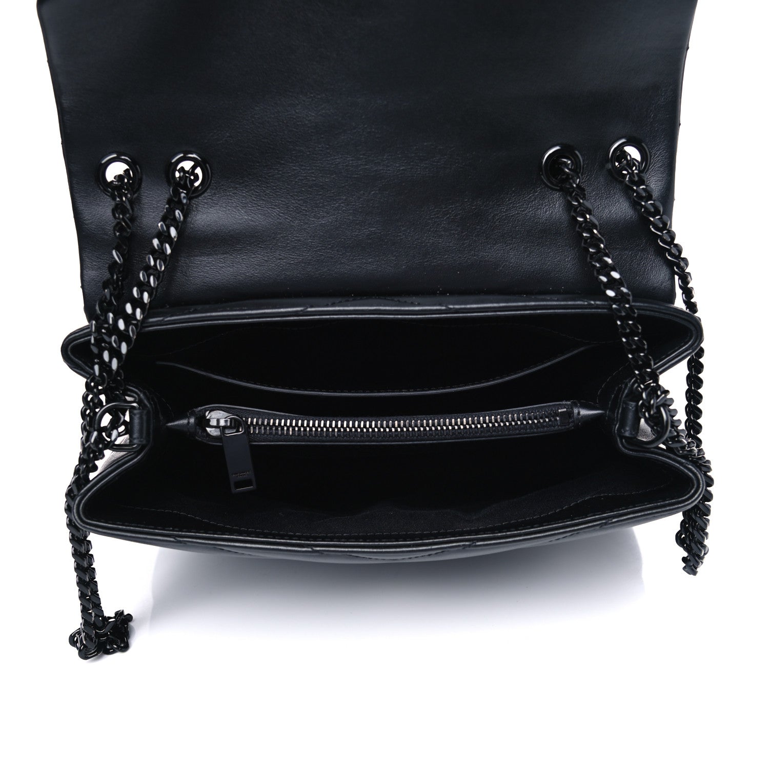 Saint Laurent Calfskin Y Quilted Monogram Small Loulou Chain Satchel Black 4 of 9