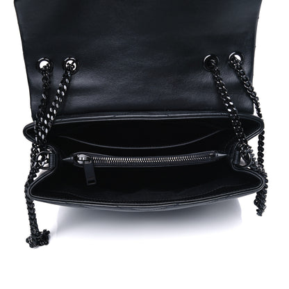 Saint Laurent Calfskin Y Quilted Monogram Small Loulou Chain Satchel Black 4 of 9