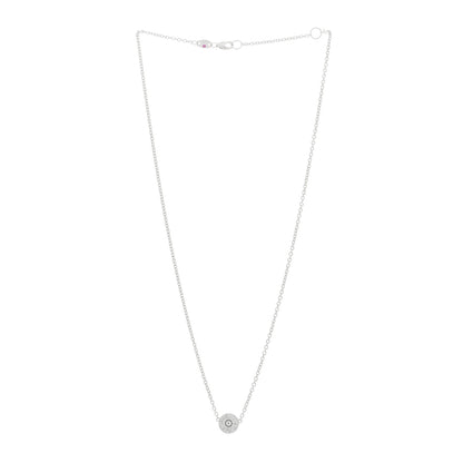 Roberto Coin 18K White Gold Diamond Pois Mois Circle Pendant Necklace 2 of 4