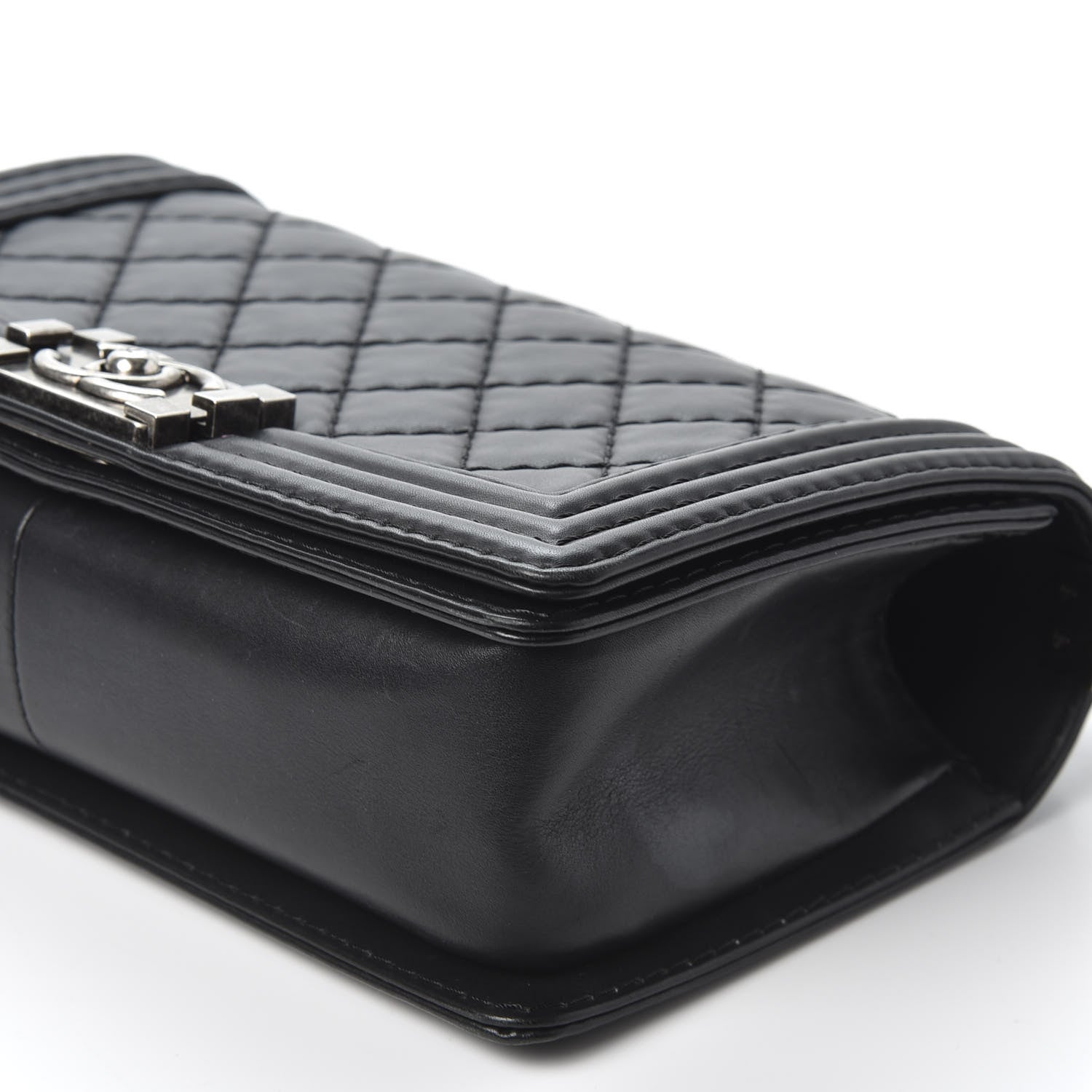 Chanel Lambskin Stitched Medium Boy Flap Black 6 of 9