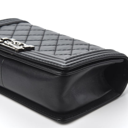 Chanel Lambskin Stitched Medium Boy Flap Black 6 of 9