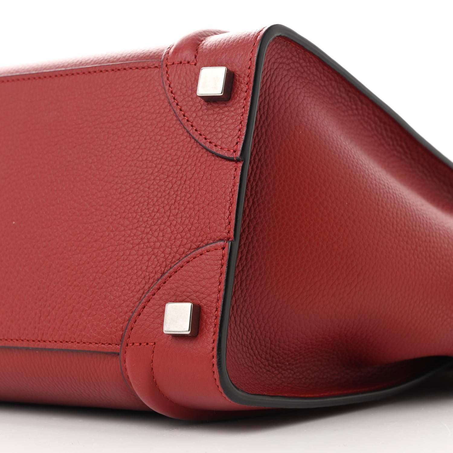 Celine Drummed Calfskin Micro Luggage Merlot 8 of 8