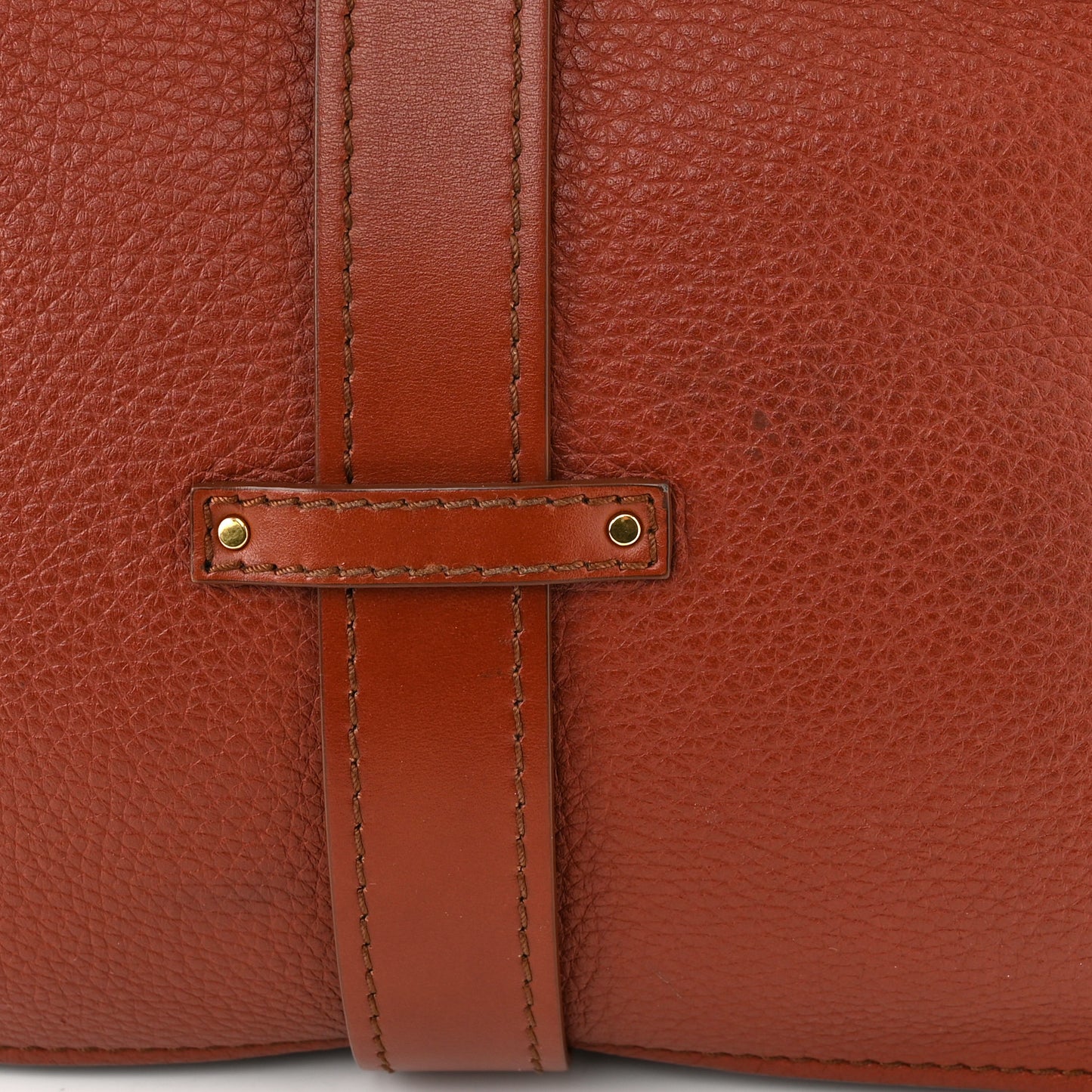 Shiny Grained Calfskin Medium Aby Day Shoulder Bag Sepia Brown
