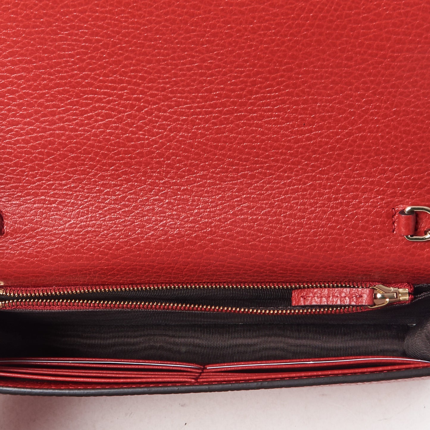 Dollar Calfskin Medium Betty Chain Wallet Tabasco
