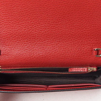 Gucci Dollar Calfskin Medium Betty Chain Wallet Tabasco 6 of 7
